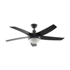 Plafondventilator met verlichting Auraya, stil, zwart