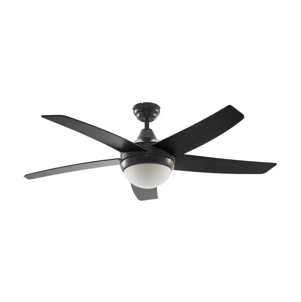 Plafondventilator met verlichting Auraya, stil, zwart