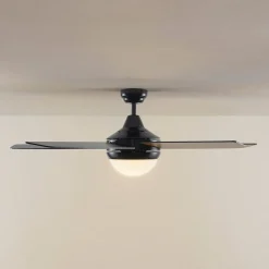 Plafondventilator met verlichting Auraya, stil, zwart