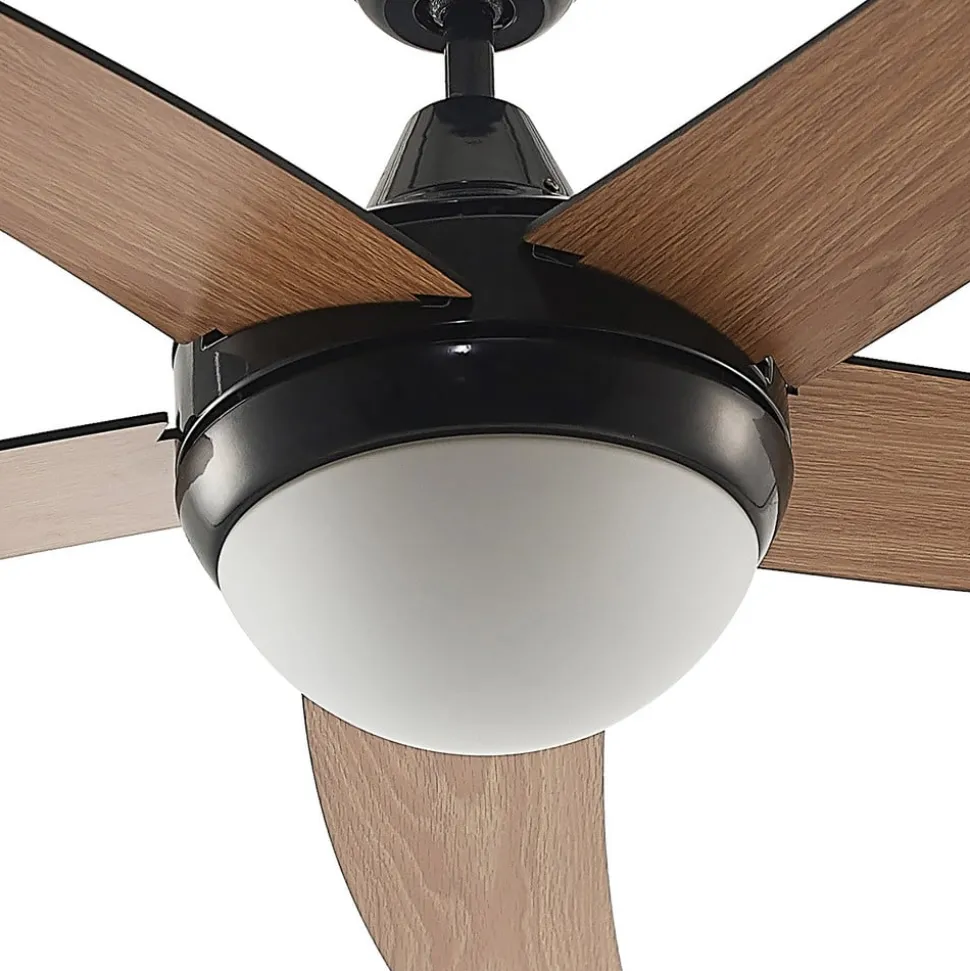 Plafondventilator met verlichting Auraya, stil, zwart