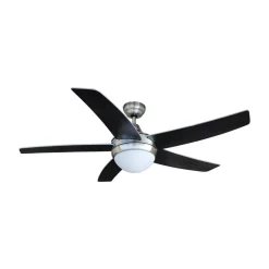 Plafondventilator met verlichting Auraya, stil, staal