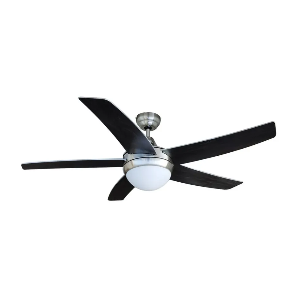 Plafondventilator met verlichting Auraya, stil, staal