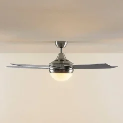 Plafondventilator met verlichting Auraya, stil, staal