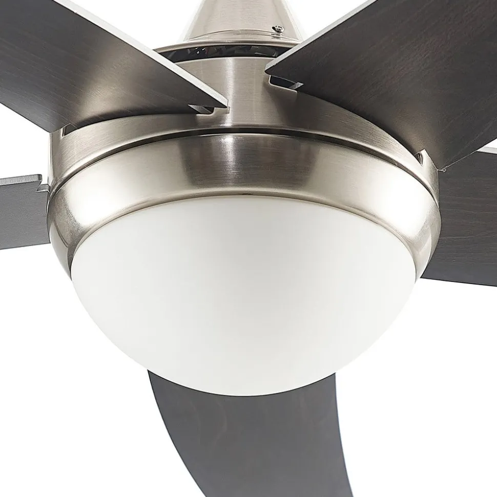 Plafondventilator met verlichting Auraya, stil, staal