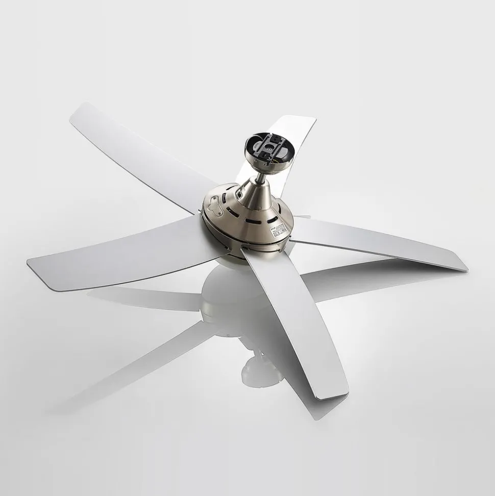 Plafondventilator met verlichting Auraya, stil, staal