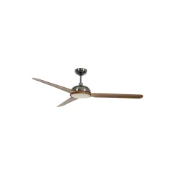 Plafondventilator met verlichting Unione, nikkel/koa, stil