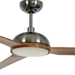 Plafondventilator met verlichting Unione, nikkel/koa, stil