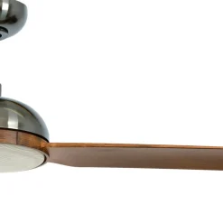 Plafondventilator met verlichting Unione, nikkel/koa, stil