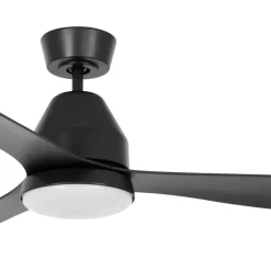 Plafondventilator met verlichting Whitehaven, zwart, stil