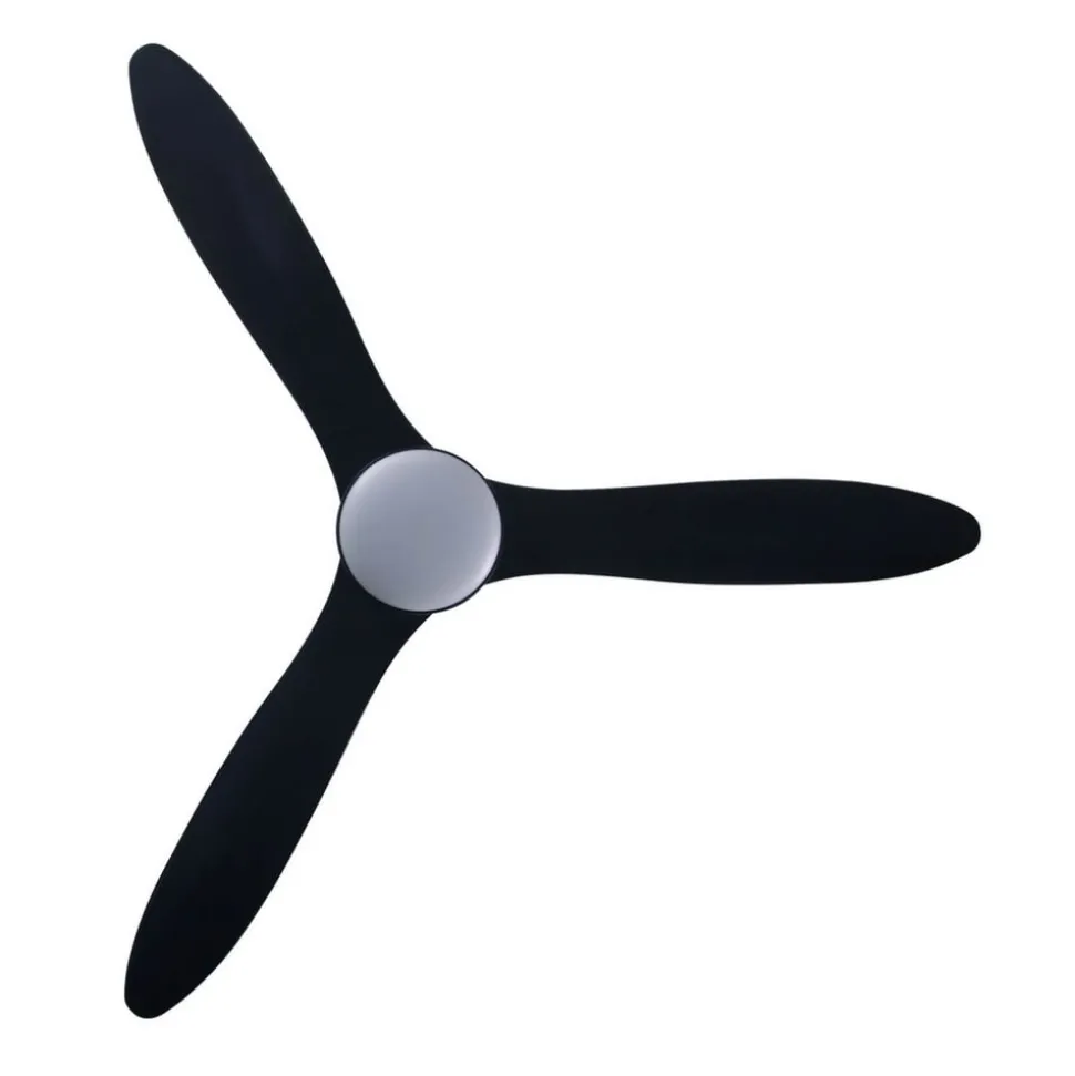Plafondventilator met verlichting Whitehaven, zwart, stil