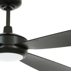 Plafondventilator met verlichting Slipstream, zwart, stil