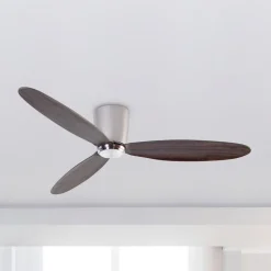 Plafondventilator Nias L DC nikkel/donker hout