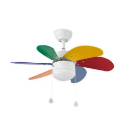 Plafondventilator Palao met armatuur, meerkleurig