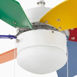 Plafondventilator Palao met armatuur, meerkleurig
