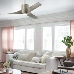 Plafondventilator Phree 56, driebladig, nikkel