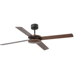 Plafondventilator Polea, donker hout/zwart