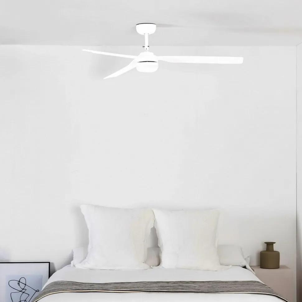 Plafondventilator Punt M DC LED lamp wit