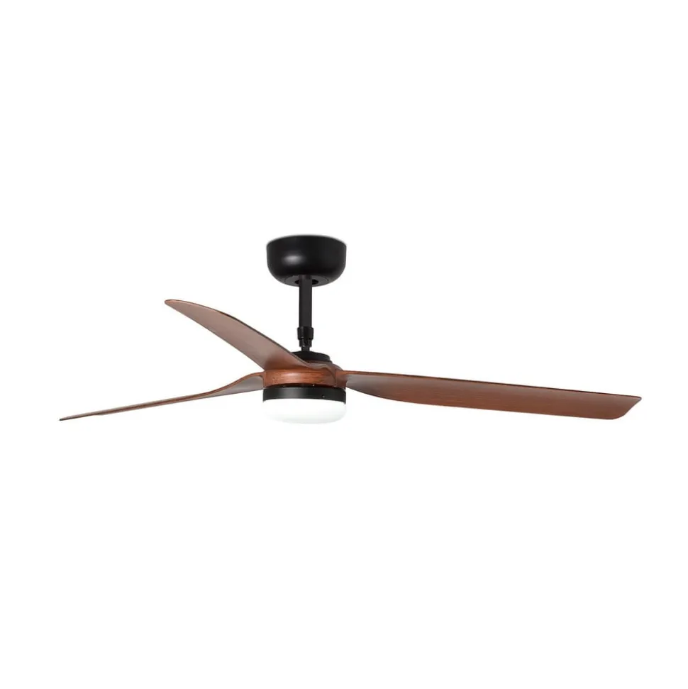 Plafondventilator Punt M DC LED zwart/hout donker