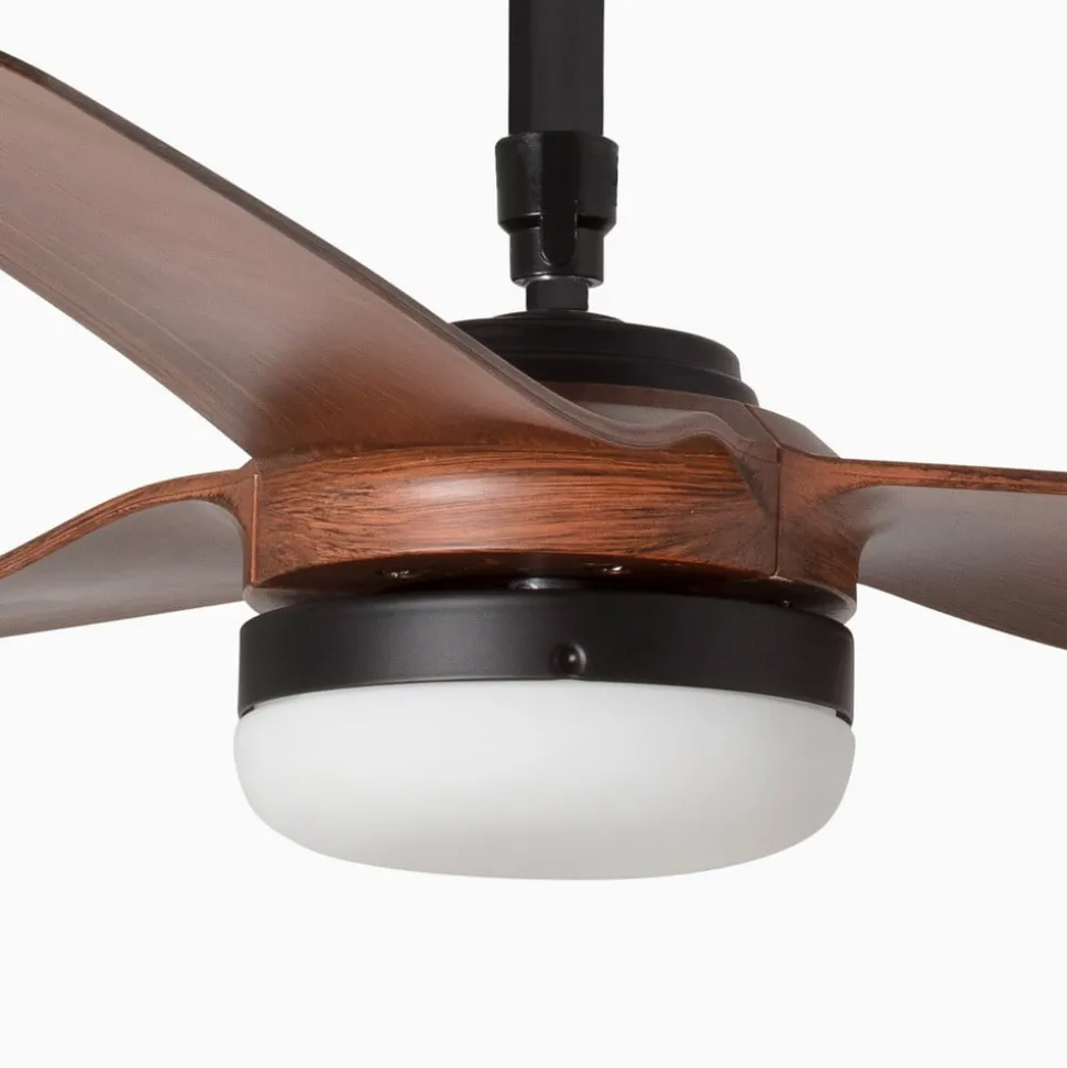 Plafondventilator Punt M DC LED zwart/hout donker