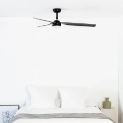 Plafondventilator Punt M DC LED lamp zwart