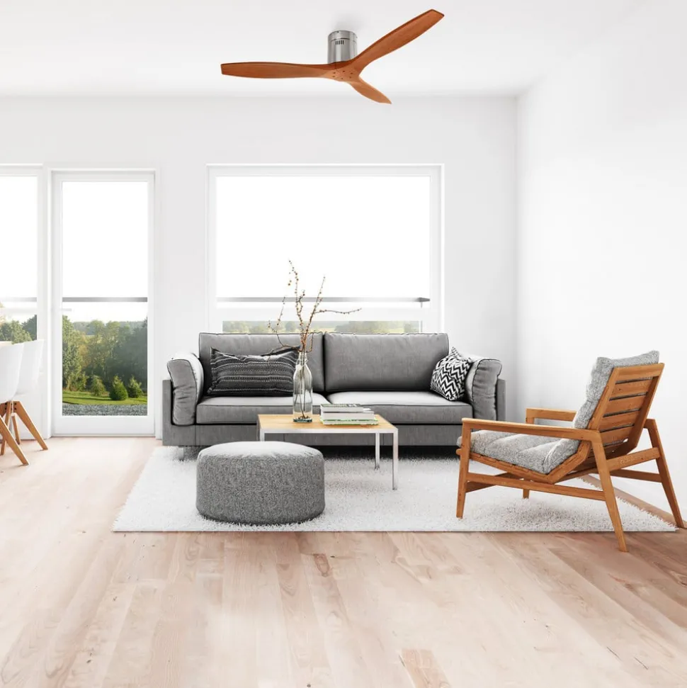 Plafondventilator Stem met houten bladen, hout donker