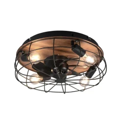 Plafondventilator Trondheim afstandbed. 4xE27 hout