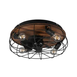 Plafondventilator Trondheim afstandbed. 4xE27 hout