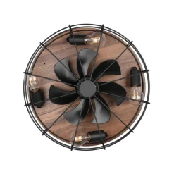 Plafondventilator Trondheim afstandbed. 4xE27 hout