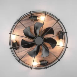 Plafondventilator Trondheim afstandbed. 4xE27 hout