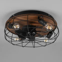 Plafondventilator Trondheim afstandbed. 4xE27 hout