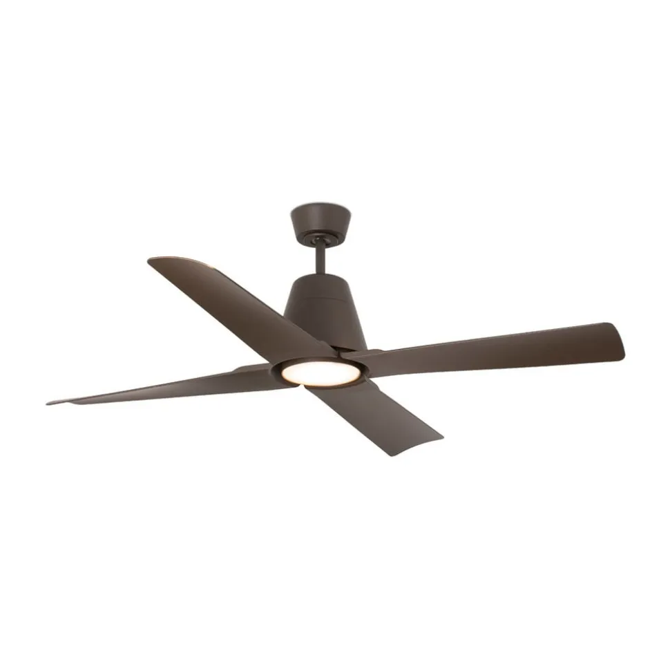 Plafondventilator Typhoon L LED lamp IP44 bruin
