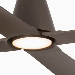 Plafondventilator Typhoon L LED lamp IP44 bruin