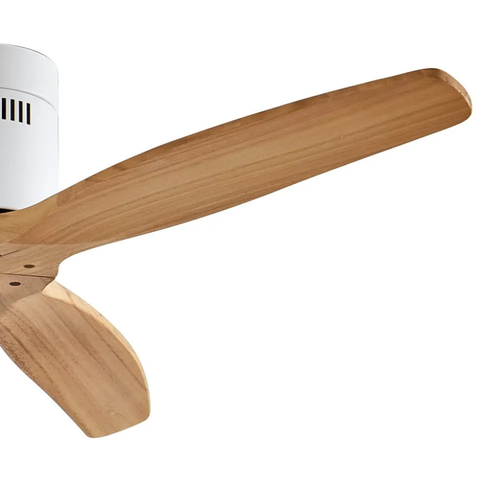 Plafondventilator Vindur, wit/hout, DC, stil