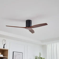 Plafondventilator Vindur, zwart/hout, DC, stil