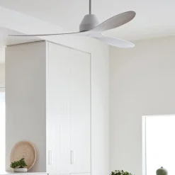 Plafondventilator Whitehaven, wit, DC, stil, 142 cm