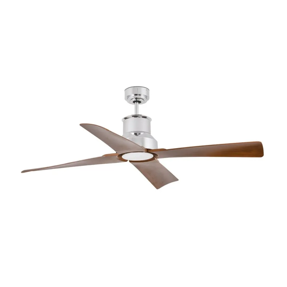 Plafondventilator Winche M LED lamp IP44 chroom