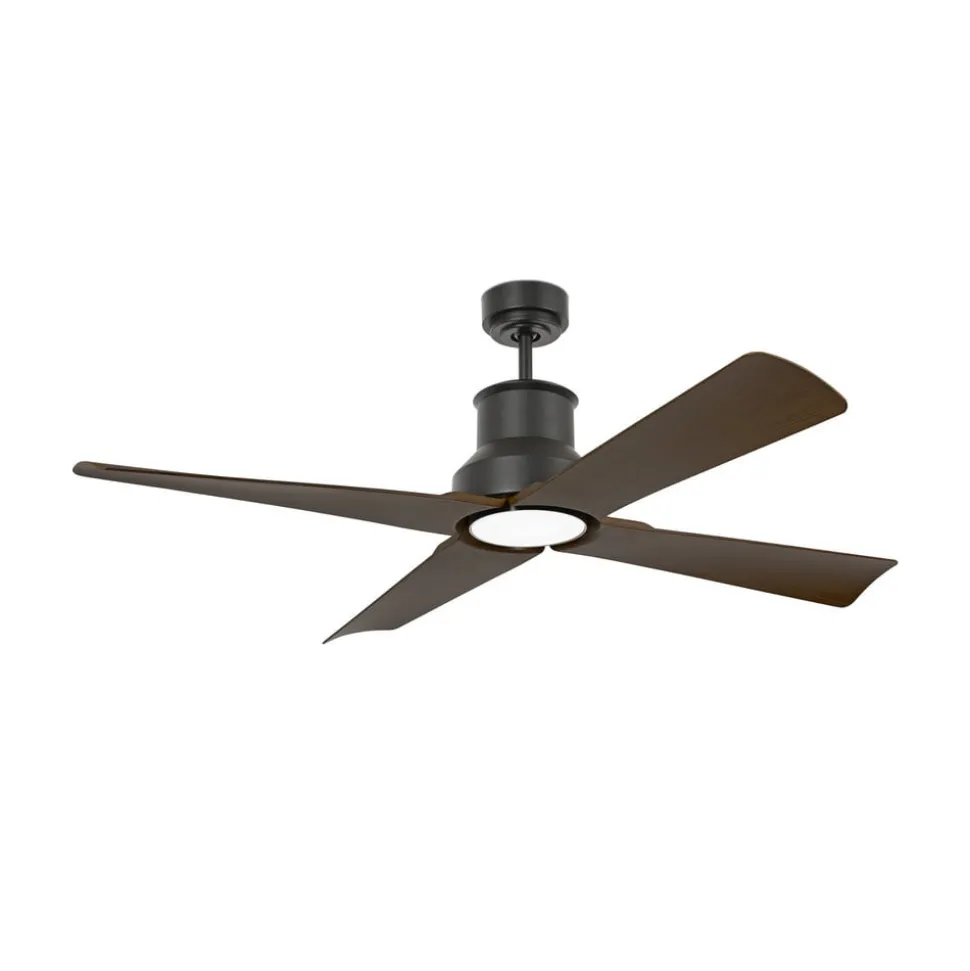 Plafondventilator Winche M LED lamp IP44 zwart