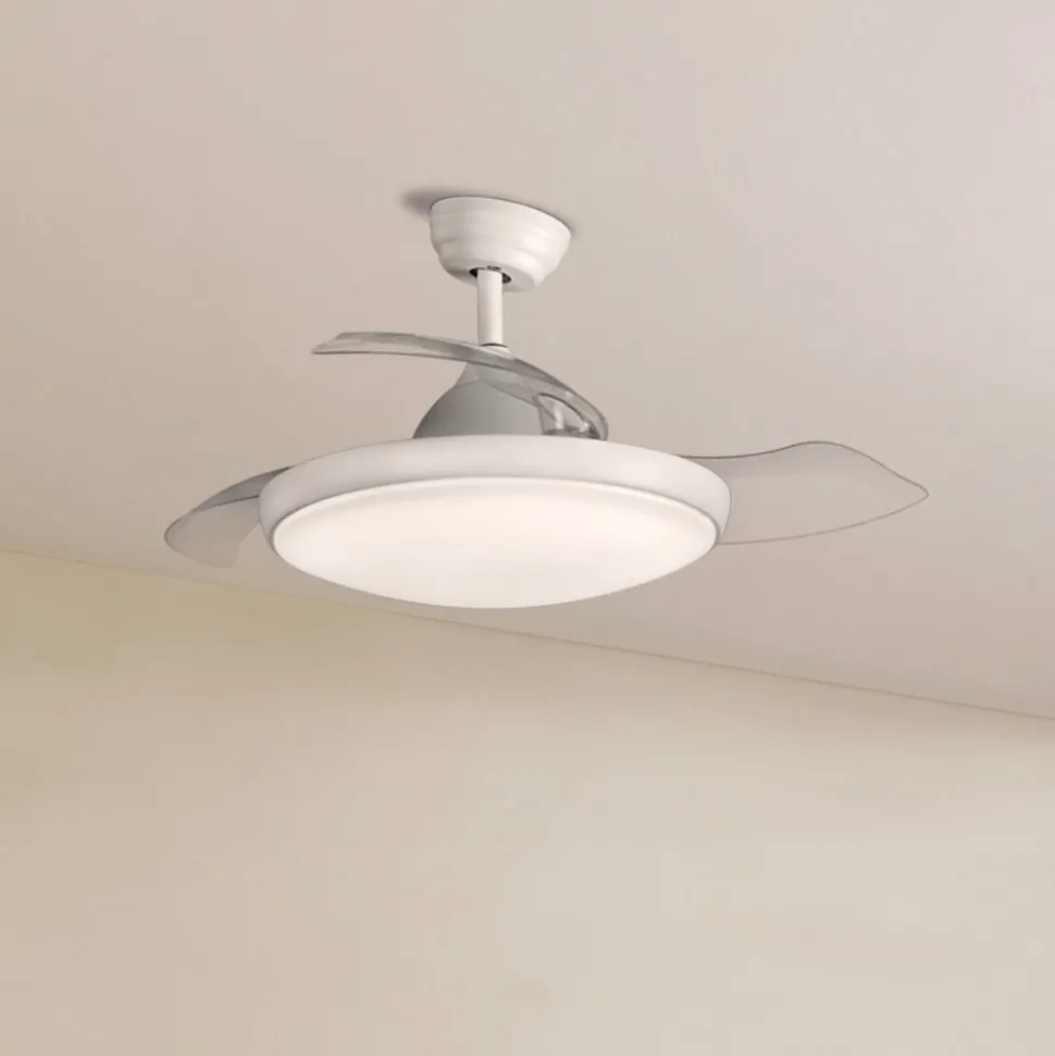 Plafondventilator Zonda, gelijkstroommotor, stil, wit, IP44, CCT