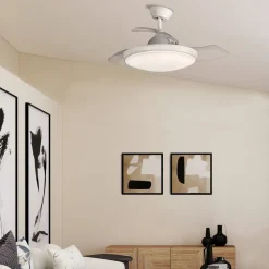 Plafondventilator Zonda, gelijkstroommotor, stil, wit, IP44, CCT