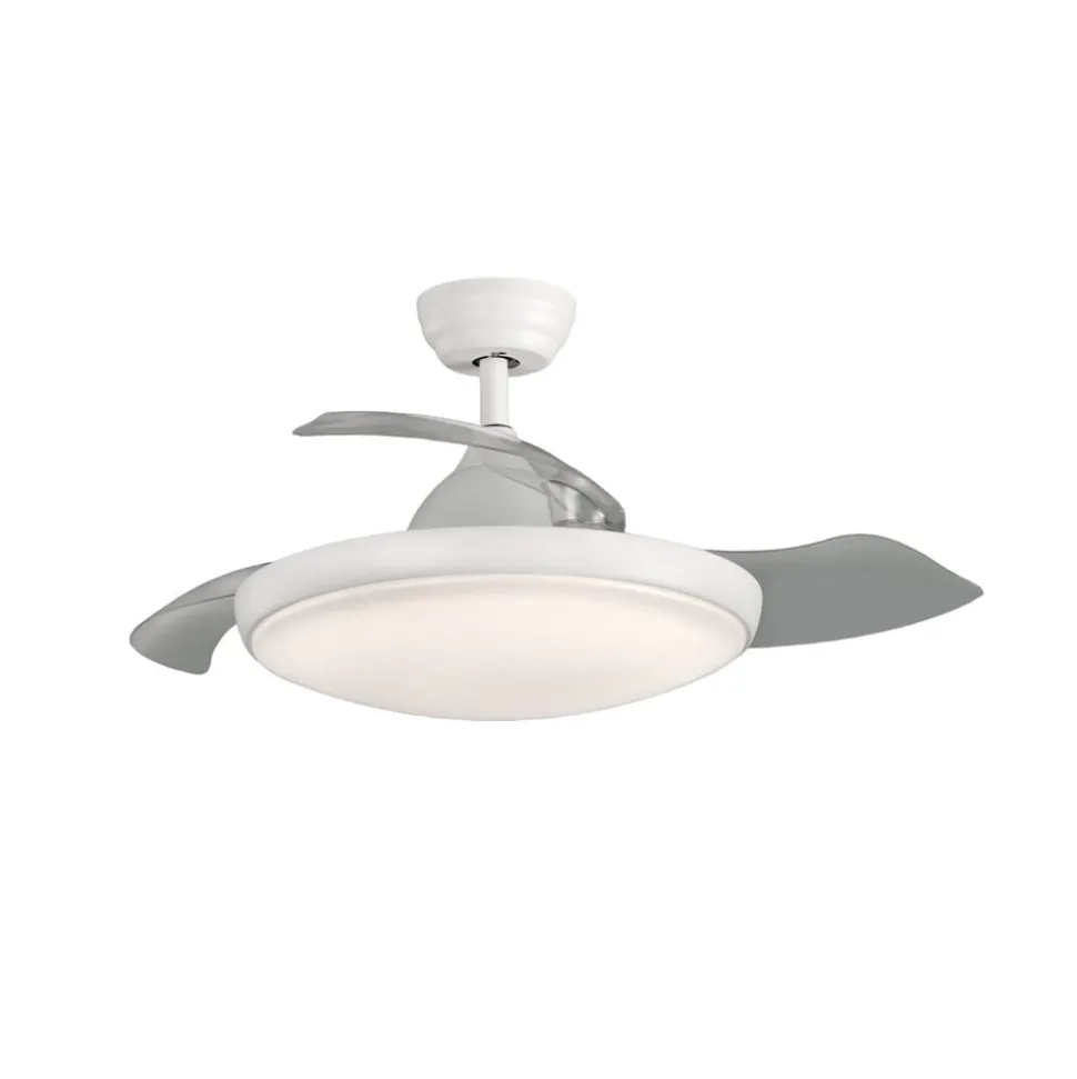 Plafondventilator Zonda, gelijkstroommotor, stil, wit, IP44, CCT