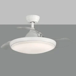 Plafondventilator Zonda, gelijkstroommotor, stil, wit, IP44, CCT