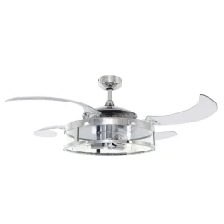 Plafondventilatorlamp Fanaway Classic chroom stil