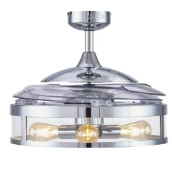 Plafondventilatorlamp Fanaway Classic chroom stil