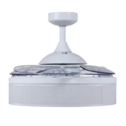 Plafondventilatorlamp Fanaway Fraser wit/helder stil