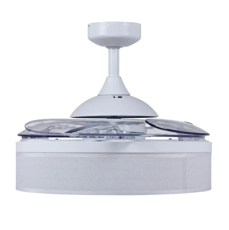 Plafondventilatorlamp Fanaway Fraser wit/helder stil