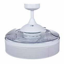 Plafondventilatorlamp Fanaway Fraser wit/helder stil
