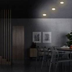 Plat LED inbouwspot, wit, Ø 10 cm, 3.000K