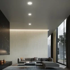 Plat LED inbouwspot, wit, Ø 10 cm, 4.000K