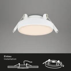 Plat LED inbouwspot, wit, Ø 7,5 cm, 3.000K
