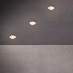 Plat LED inbouwspot, wit, Ø 7,5 cm, 3.000K